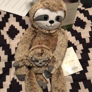 Cloud Island Plush Toy and Rattle Set-Sloths